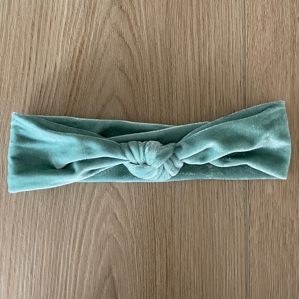 Rodan + Fields | Velvet Knotted Headband in Green